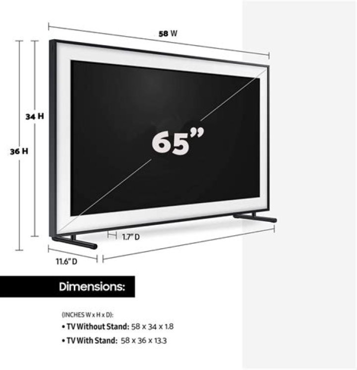 What is the size of 65 inch TV?